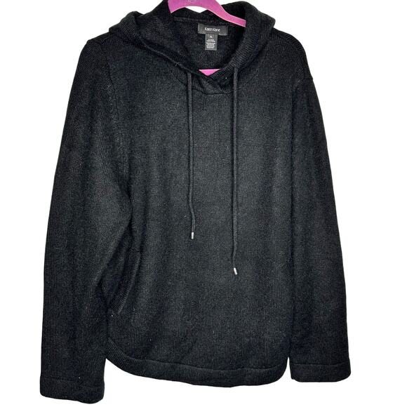 Karen Kane Alpaca blend hoodie hooded sweater pockets XL CHARCOAL BLACK - Picture 1 of 11